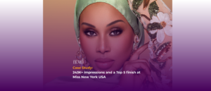 MonaLesa Diamond Brackett competing at Miss New York USA 2025 in a hijab, strategic media campaign by ELMH